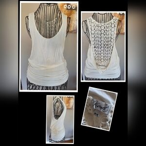 White Lace Back Women Top